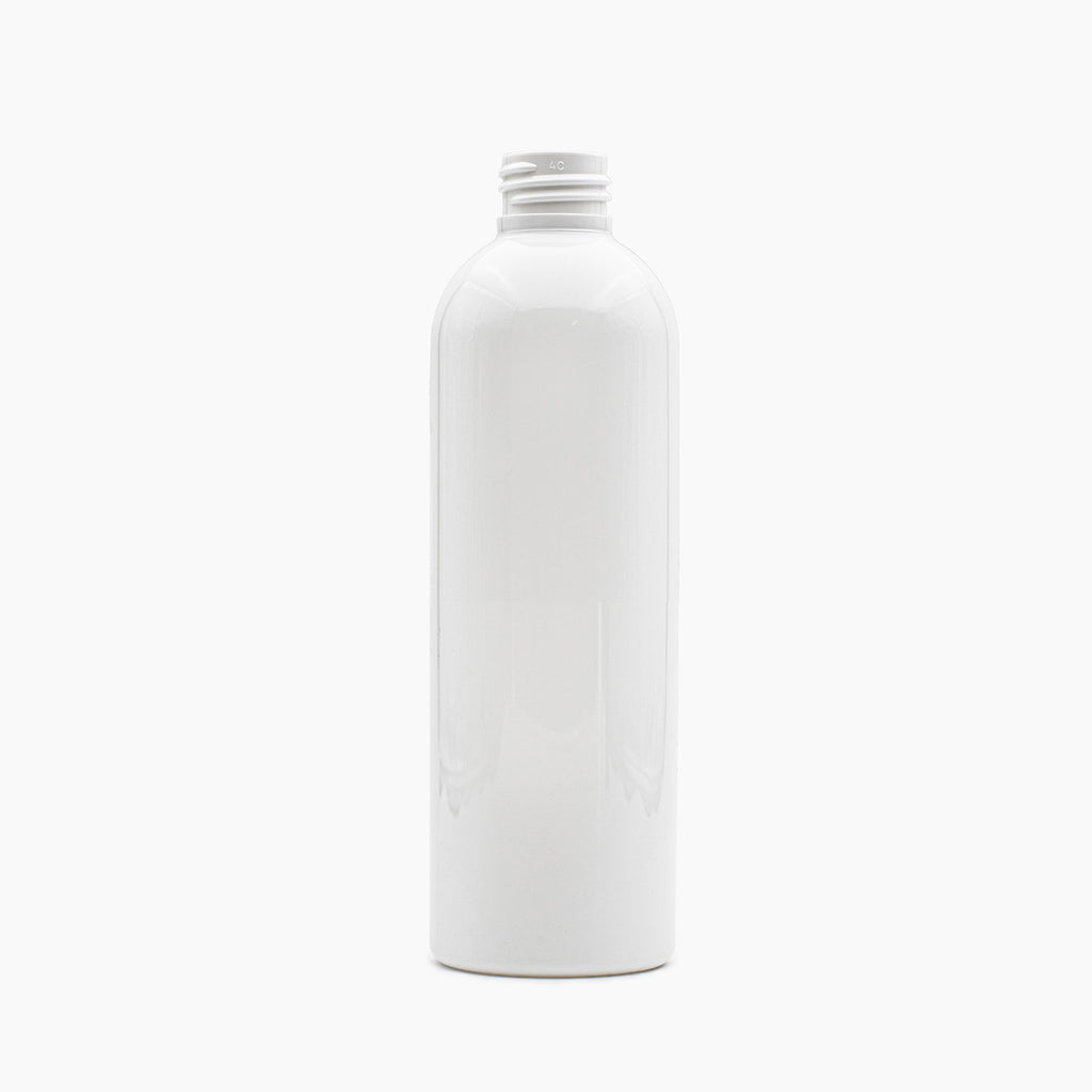 Solid White 200ml PET Boston Tall Bottle On White Background | Plastic Packaging | Brightpack Plastic & Glass Packaging