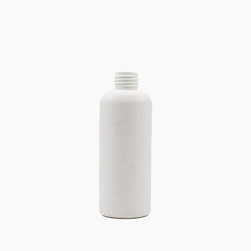 White 200ml HDPE Boston Tall Bottle On White Background | Plastic Packaging | Brightpack Plastic & Glass Packaging