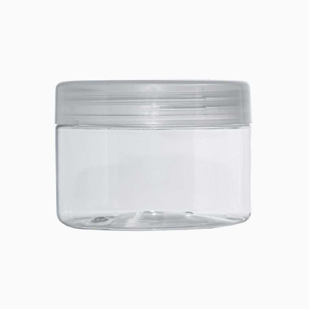 250g Clear PET Jar with Natural Lid