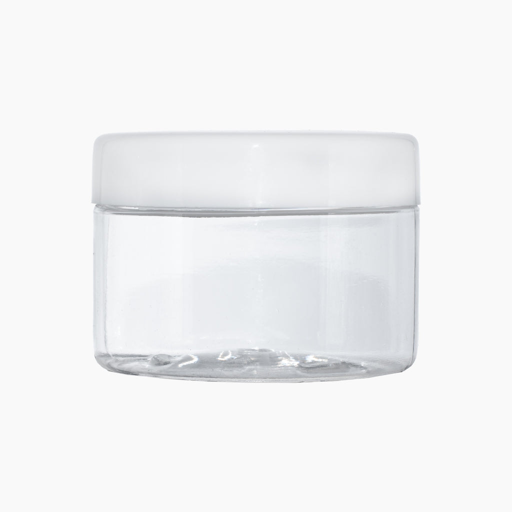 250g Clear PET Jar with White Lid