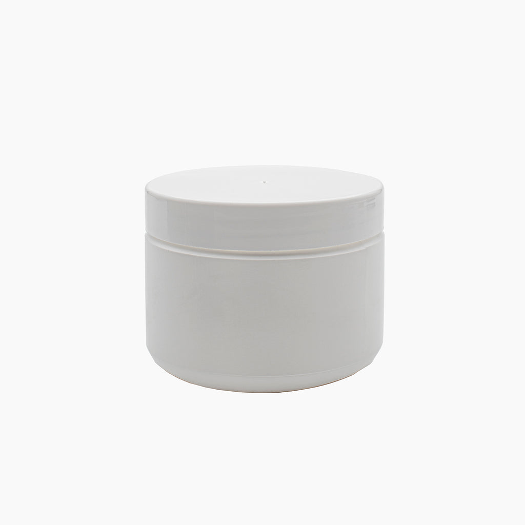 250g White HDPE Jar (85mm neck) - Including Closure