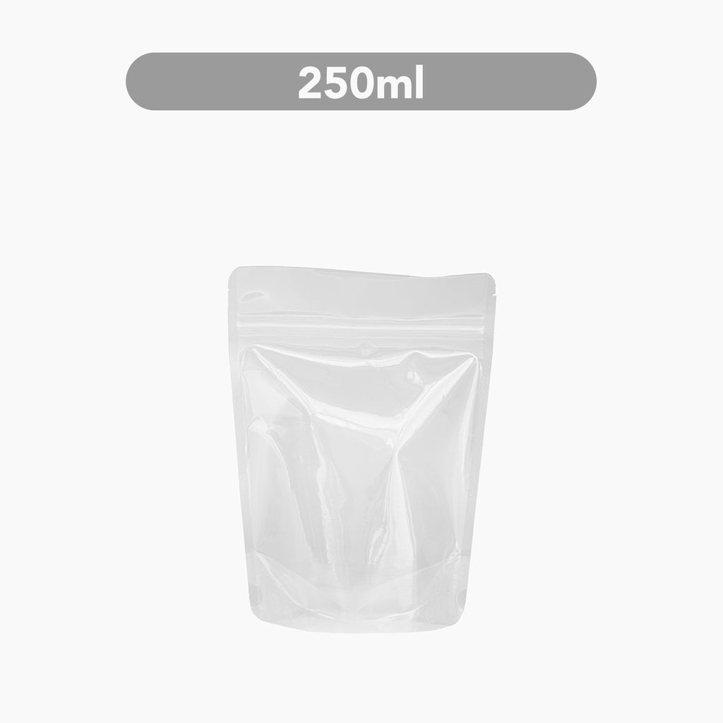 250ml Clear Stand-Up Pouches (Zipper)