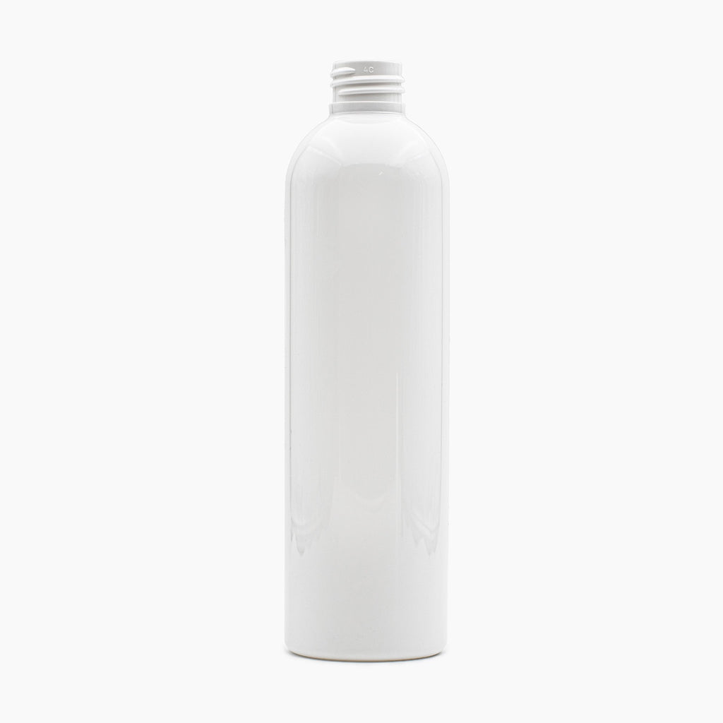 Solid White 300ml PET Boston Tall Bottle On White Background | Plastic Packaging | Brightpack Plastic & Glass Packaging