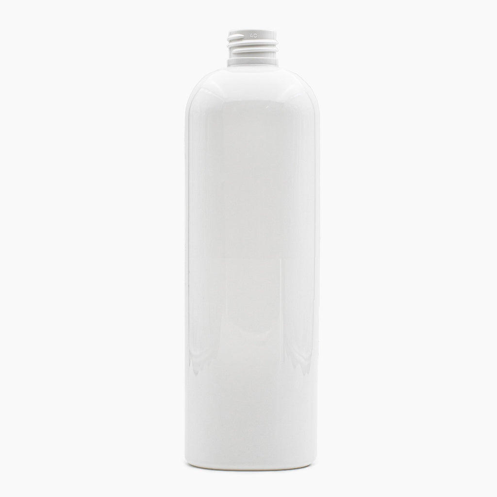 Solid White 500ml PET Boston Tall Bottle On White Background | Plastic Packaging | Brightpack Plastic & Glass Packaging