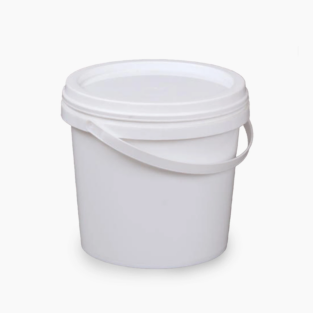 White 5L HDPE Bucket Tamper Evident On White Background | Plastic Packaging | Brightpack Plastic & Glass Packaging
