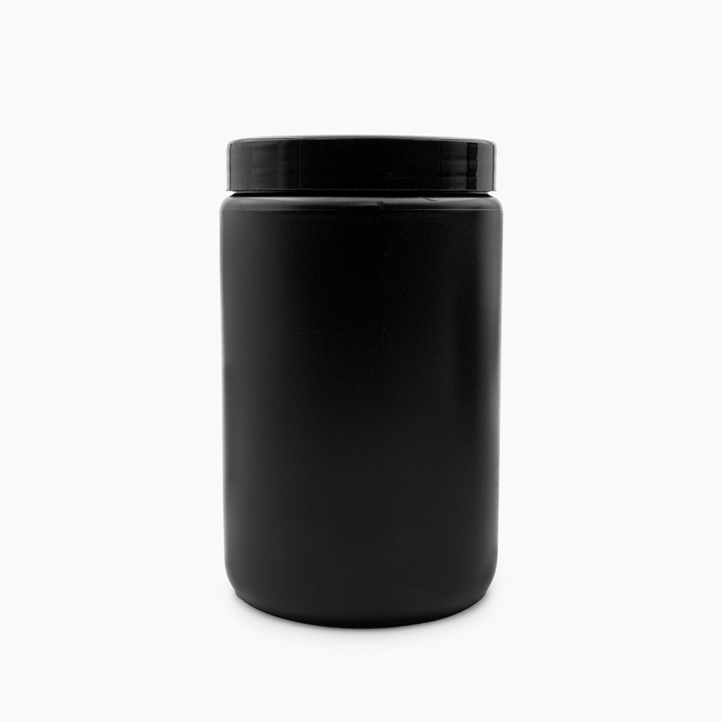 750g Black HDPE Jar (85mm neck) - Including Closure