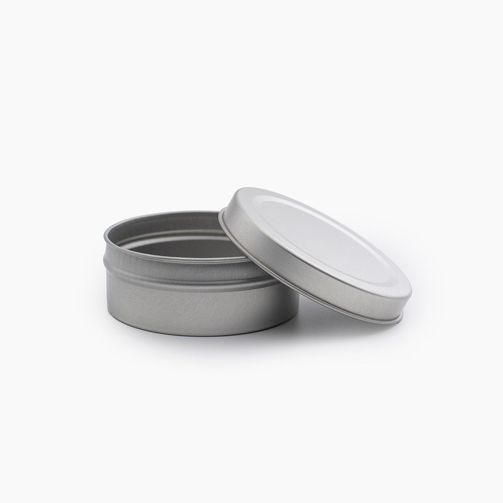 90ml Silver Tin Container with Lid (75 grams) - Shop Packaging Online | Bright Packaging & Raw Materials