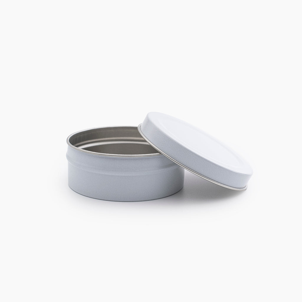 90ml White Tin Container with Lid (75 grams) - Shop Packaging Online | Bright Packaging & Raw Materials