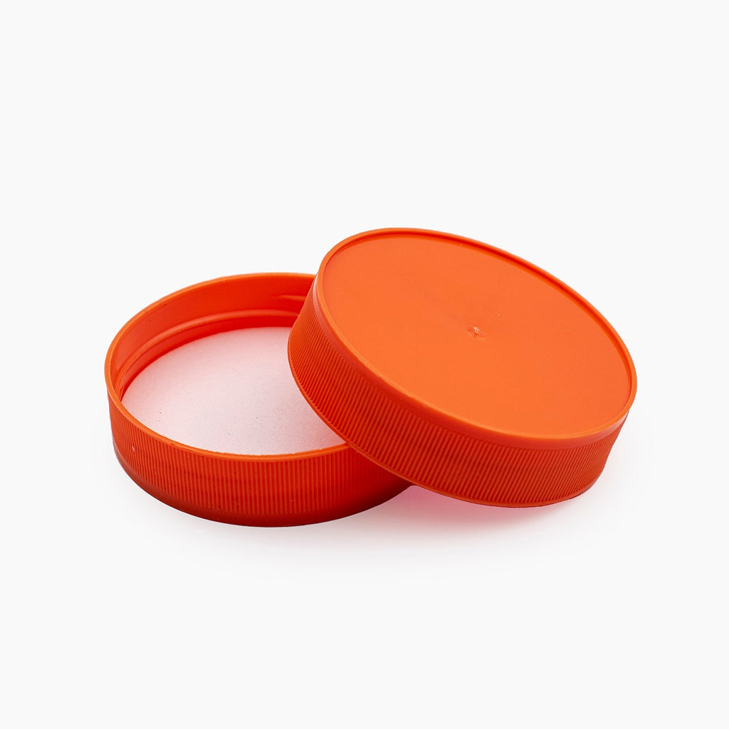 Orange 63mm Plastic Honey Jar Lid On A White Background | Brightpack Closures And Accessories