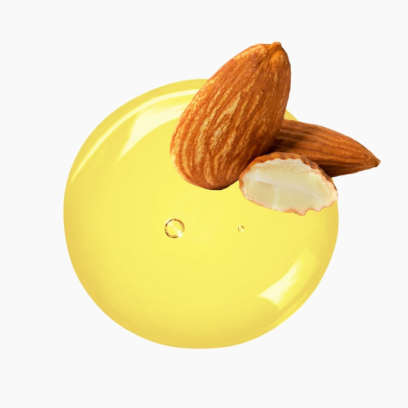 Three Sweet Almond Nuts Atop A Circular Blob Of Yellow Oil | Bulk Oils | Brightpack Raw Materials